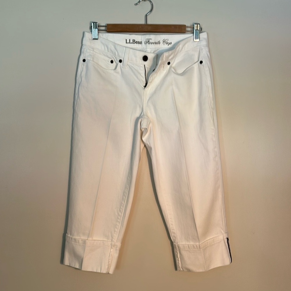 L.L. Bean Favorite Crop White Jeans size 4P